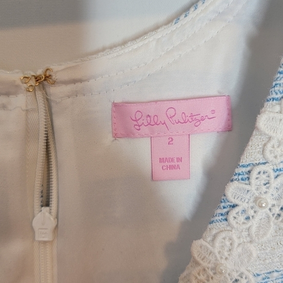 Lilly Pulitzer Rylan Dress in Flutter Blue Lurex Boucle Stripe - Picture 9 of 15